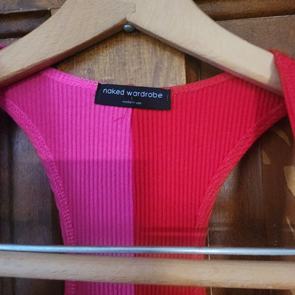 Naked Wardrobe Pink and Red Kids One Piece